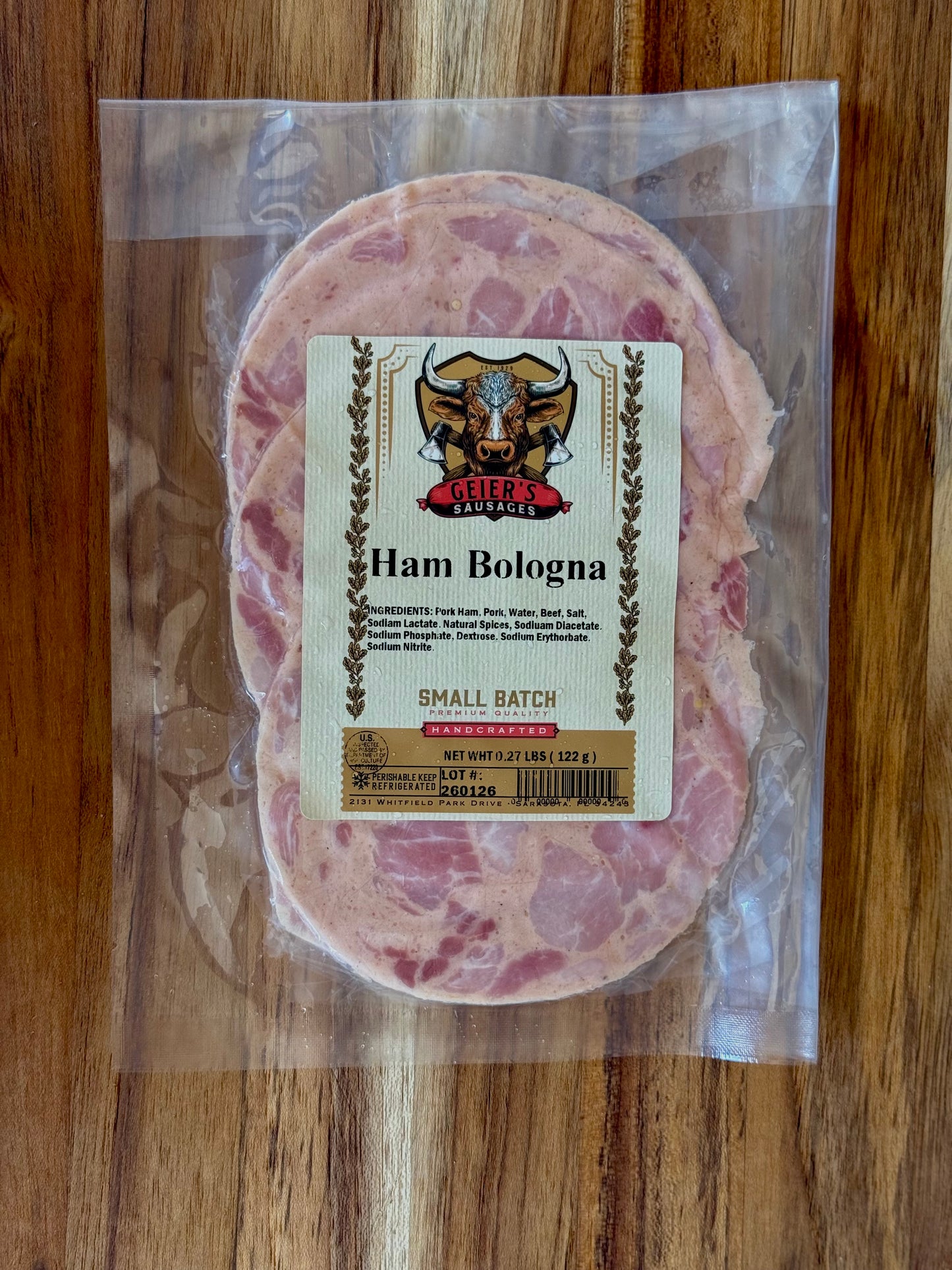 Bierschinken (Ham Bologna)- sliced